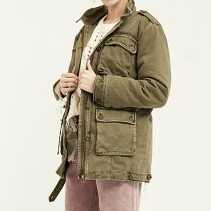 BNCI burnt olive long sleeve warm field jacket